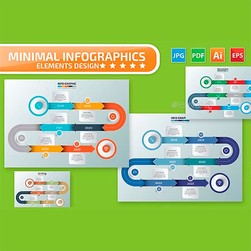 Timeline infographic design, main picture.