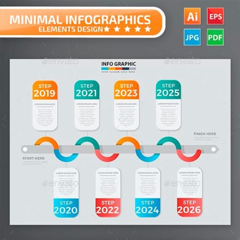 Timeline infographic design 694, main picture.