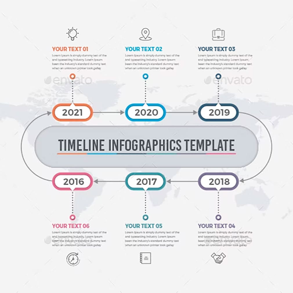 Timeline infographics, main picture.