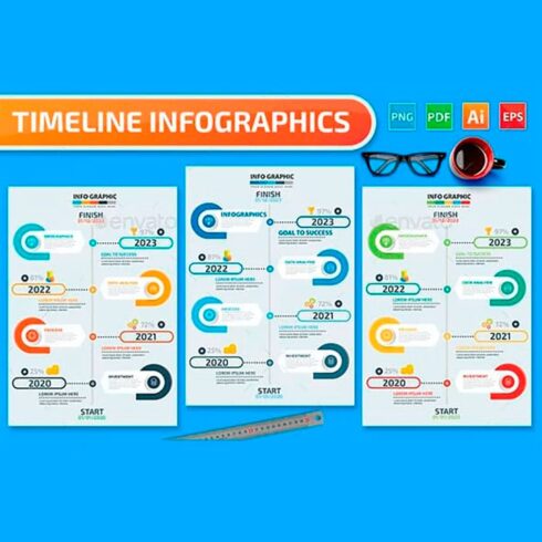 Timeline infographics design, main picture.