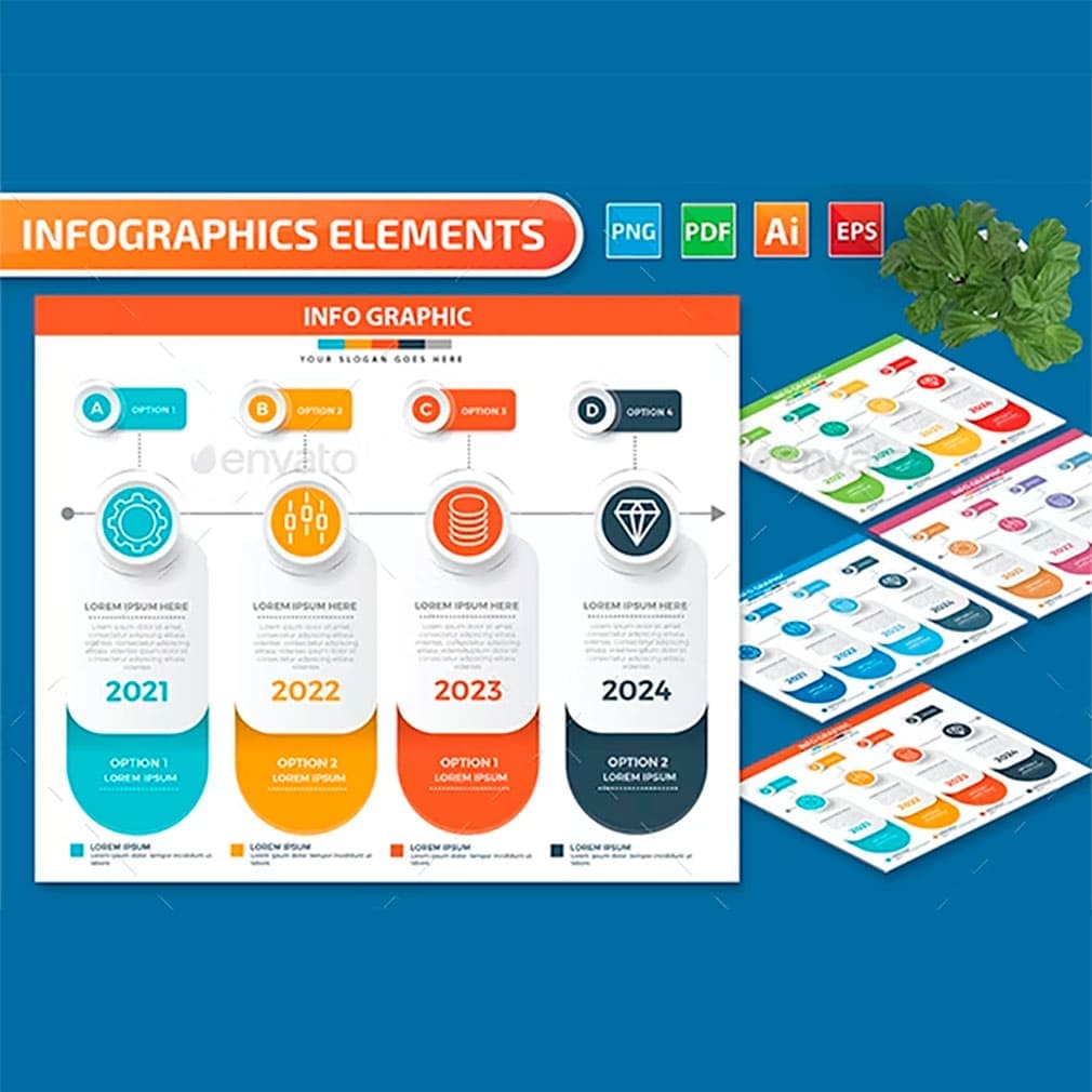 Timeline infographics design, main picture.