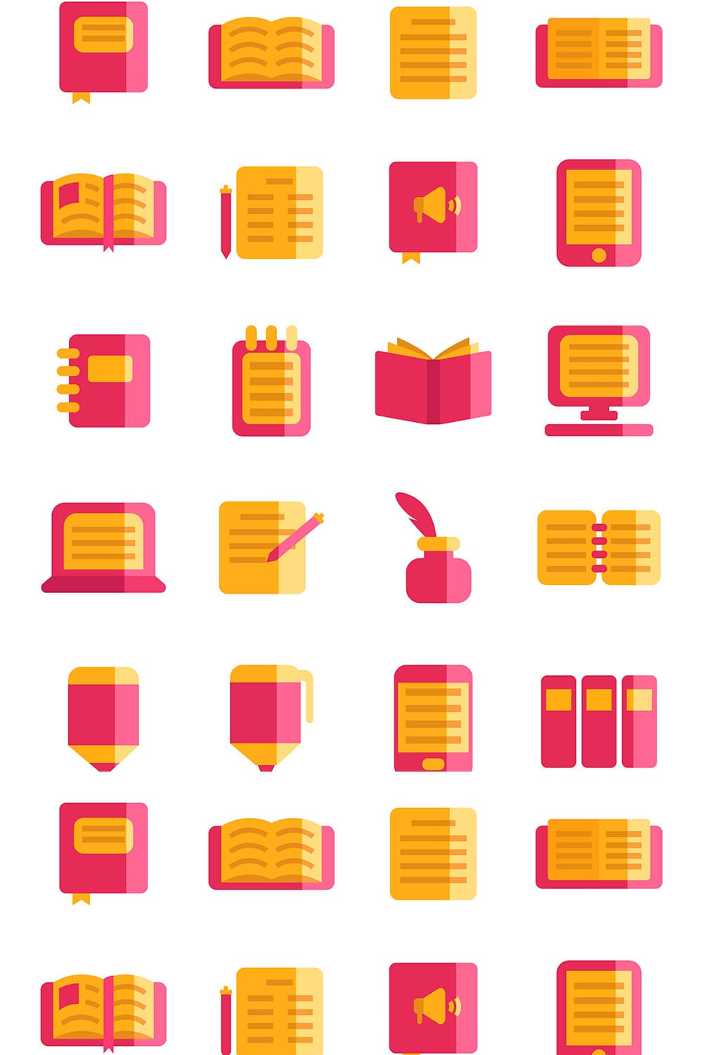 Literature icons set, picture for pinterest.