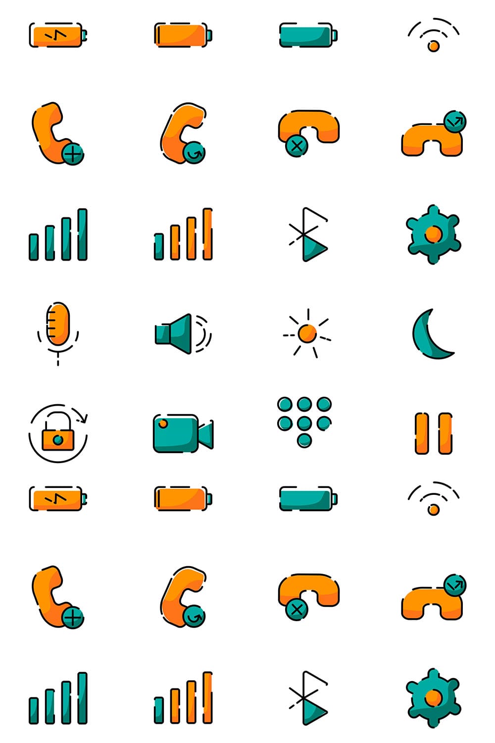 20 minimal mobile icons, picture for pinterest.
