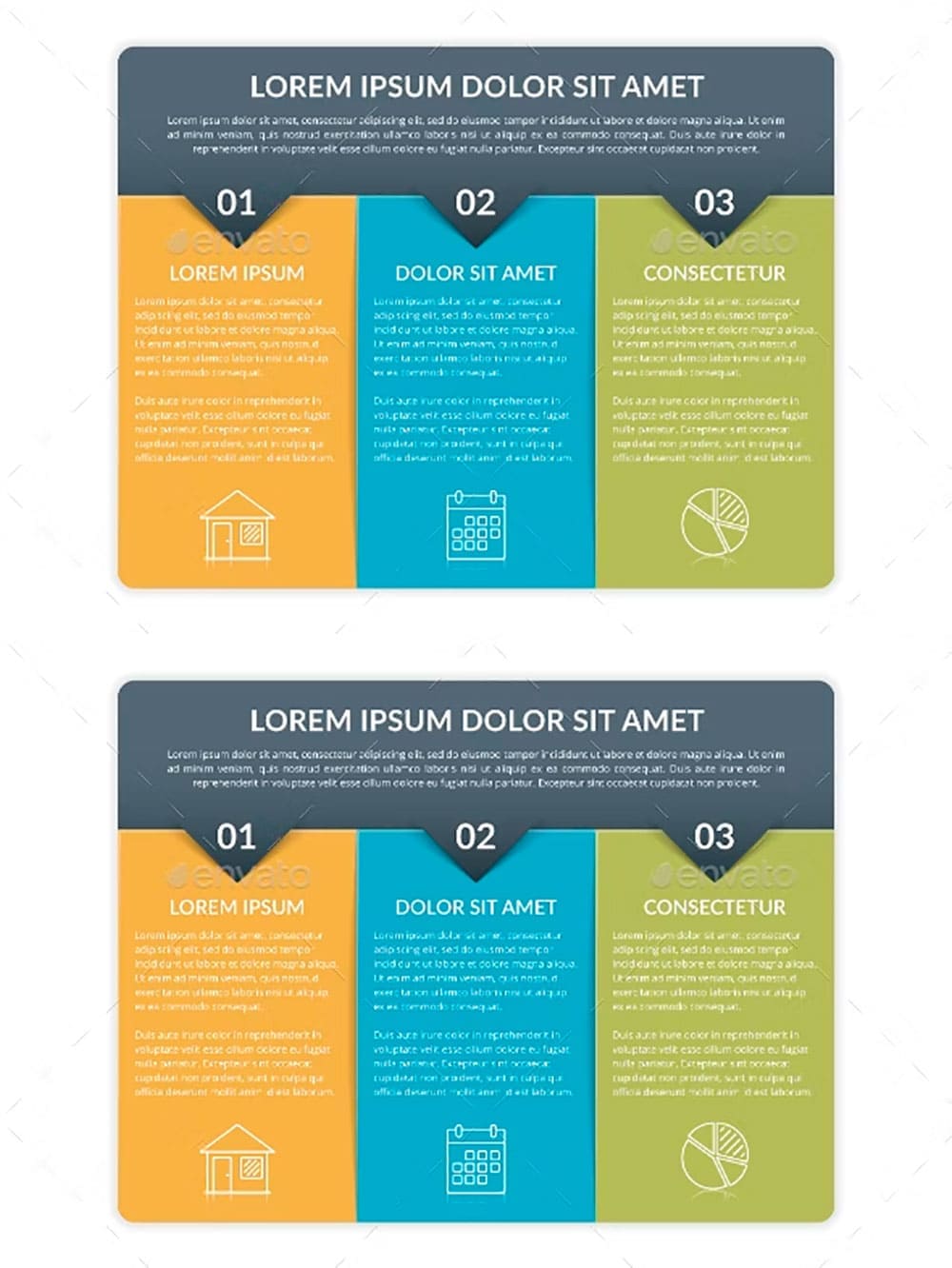 3 steps infographic template, picture for pinterest.