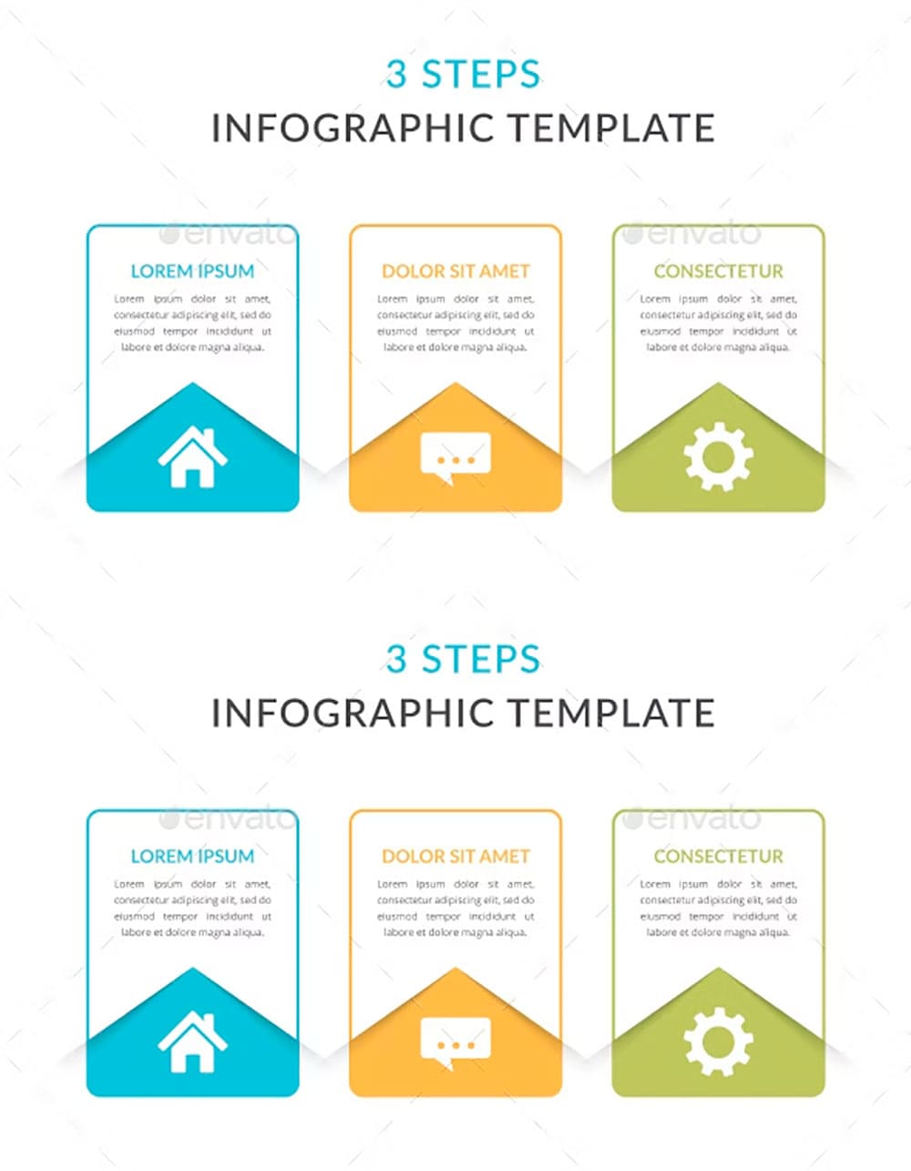 3 steps infographic template, picture for pinterest.