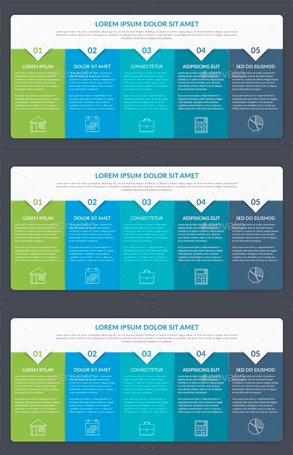 5 steps infographic template, picture for pinterest.