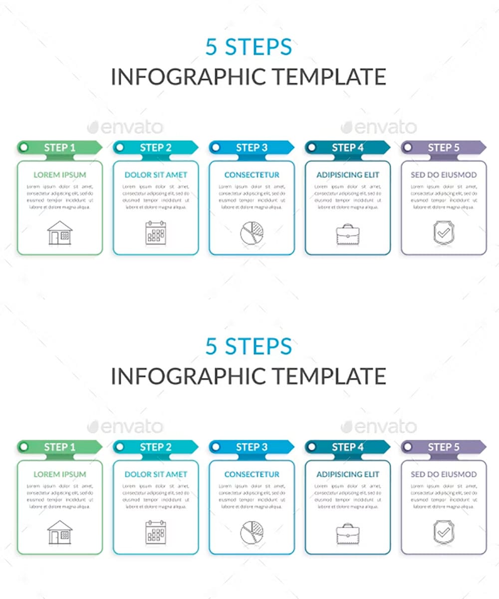 5 steps infographic template, picture for pinterest.