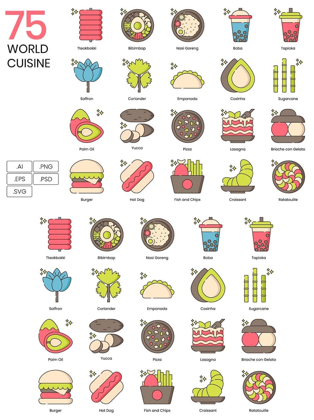 75 world cuisine icons hazel, picture for pinterest.