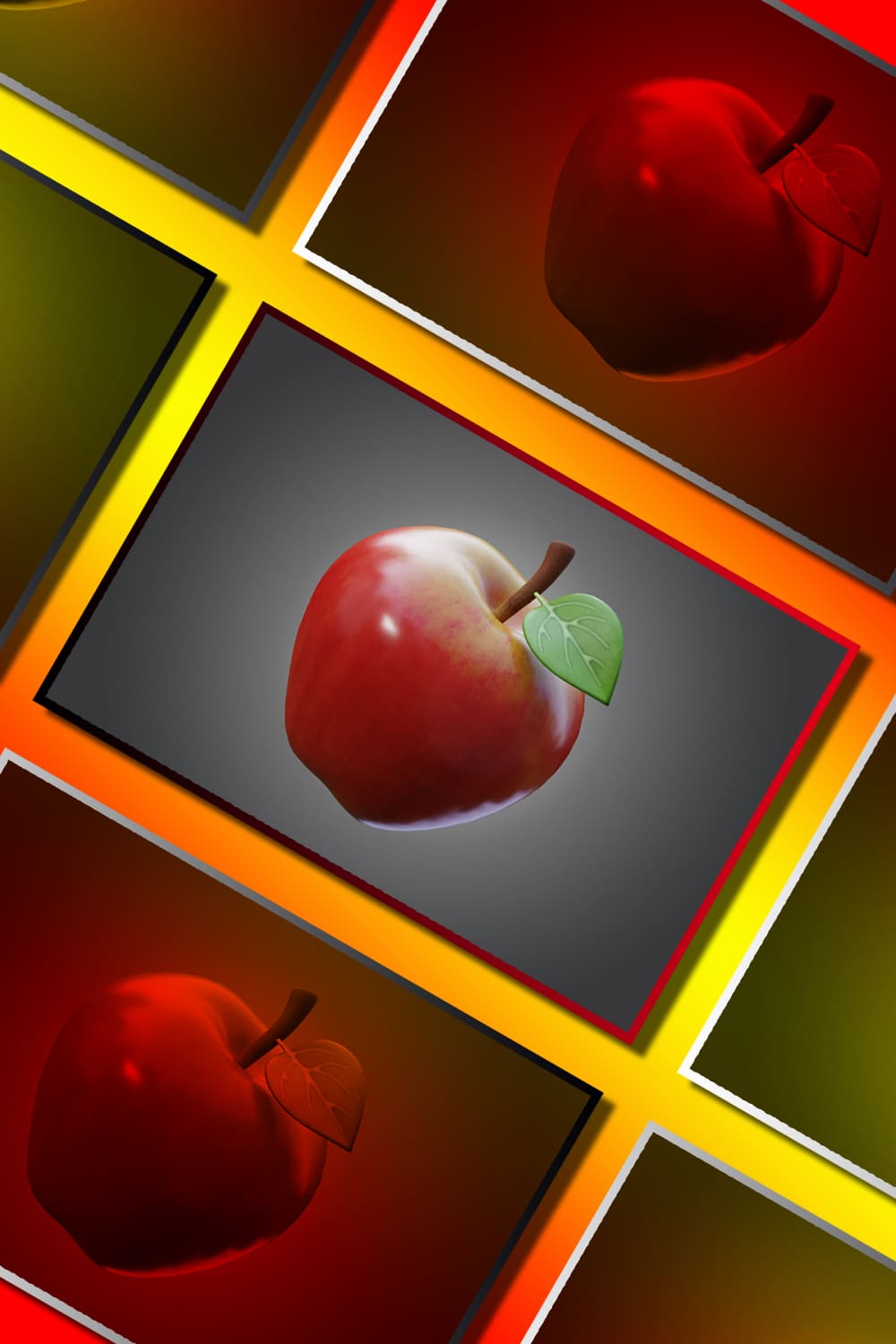 3d stylized apple fruit, picture pinterest 1000x1500.