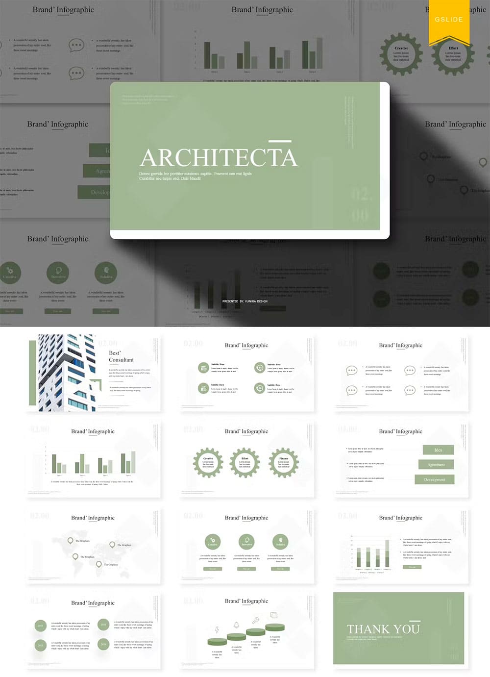 Architecta google slides template, picture for pinterest.