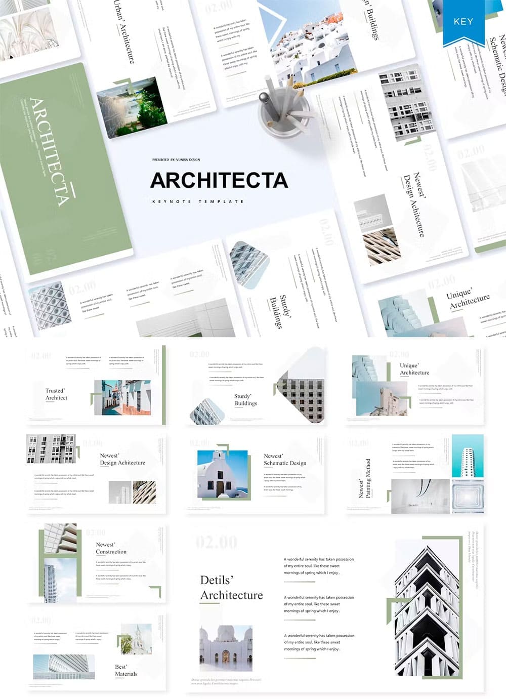 Architecta keynote template, picture for pinterest.