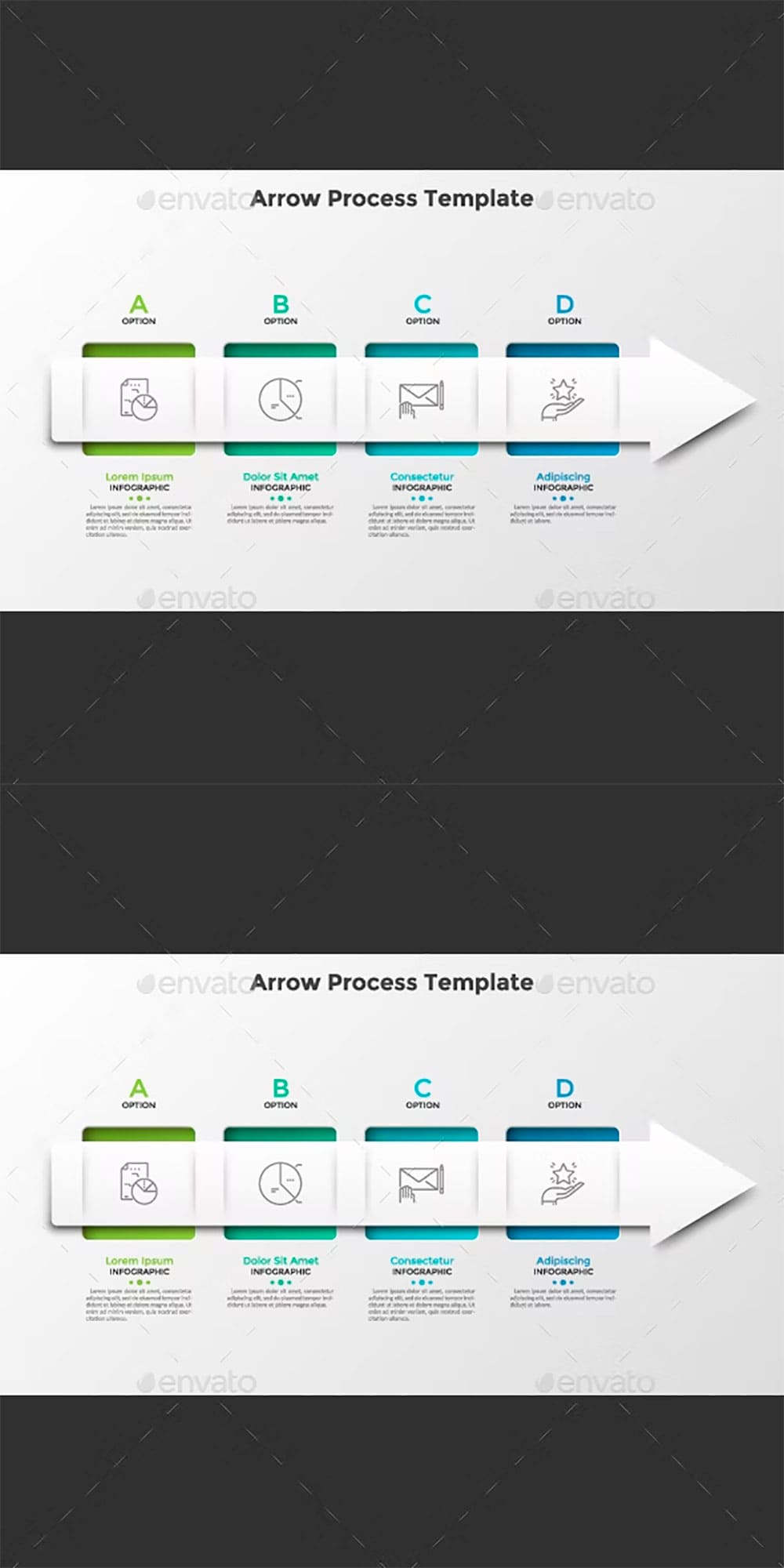 Arrow process infographic template, picture for pinterest.