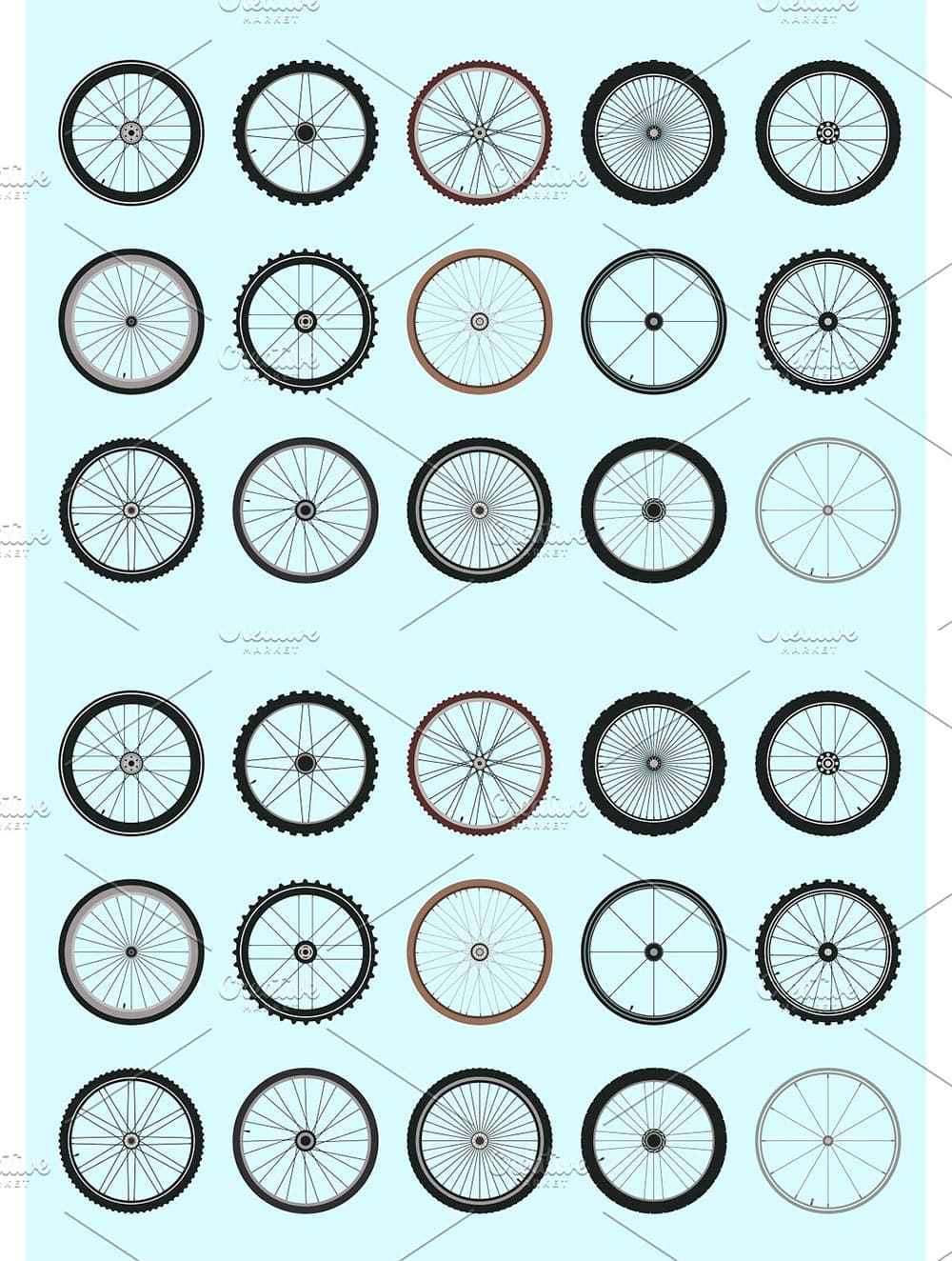 Bicycle wheels with spokes geometric, picture for pinterest.
