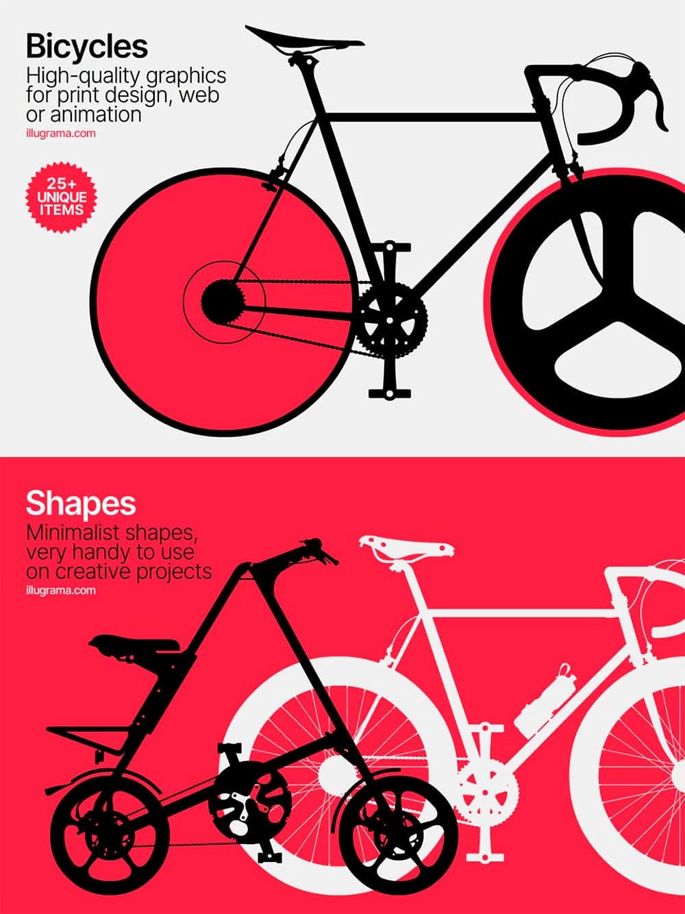 Bicycles modern graphics, picture for pinterest.