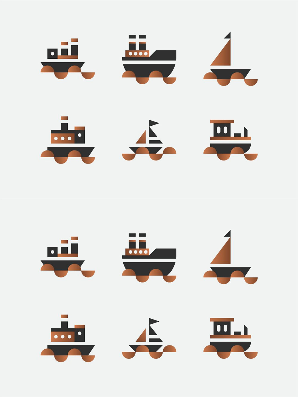 Boats vector drawing, images for pinterest.