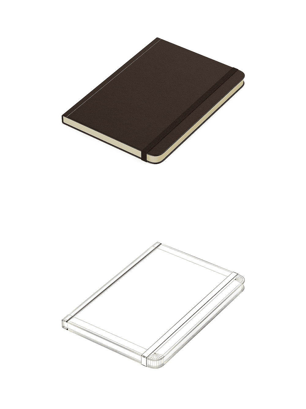 Brown notebook, picture for pinterest.