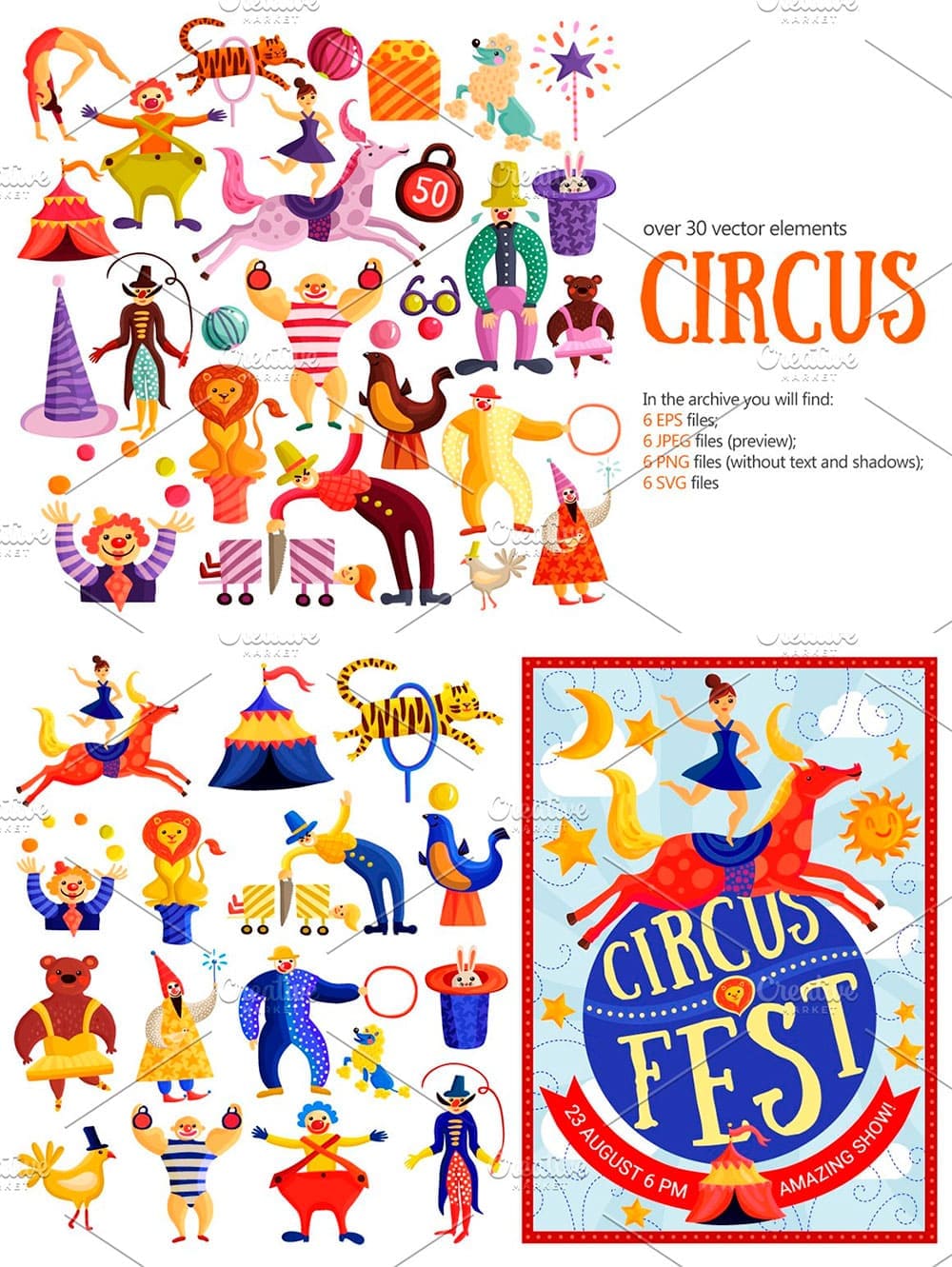 Circus flat set, picture for pinterest.