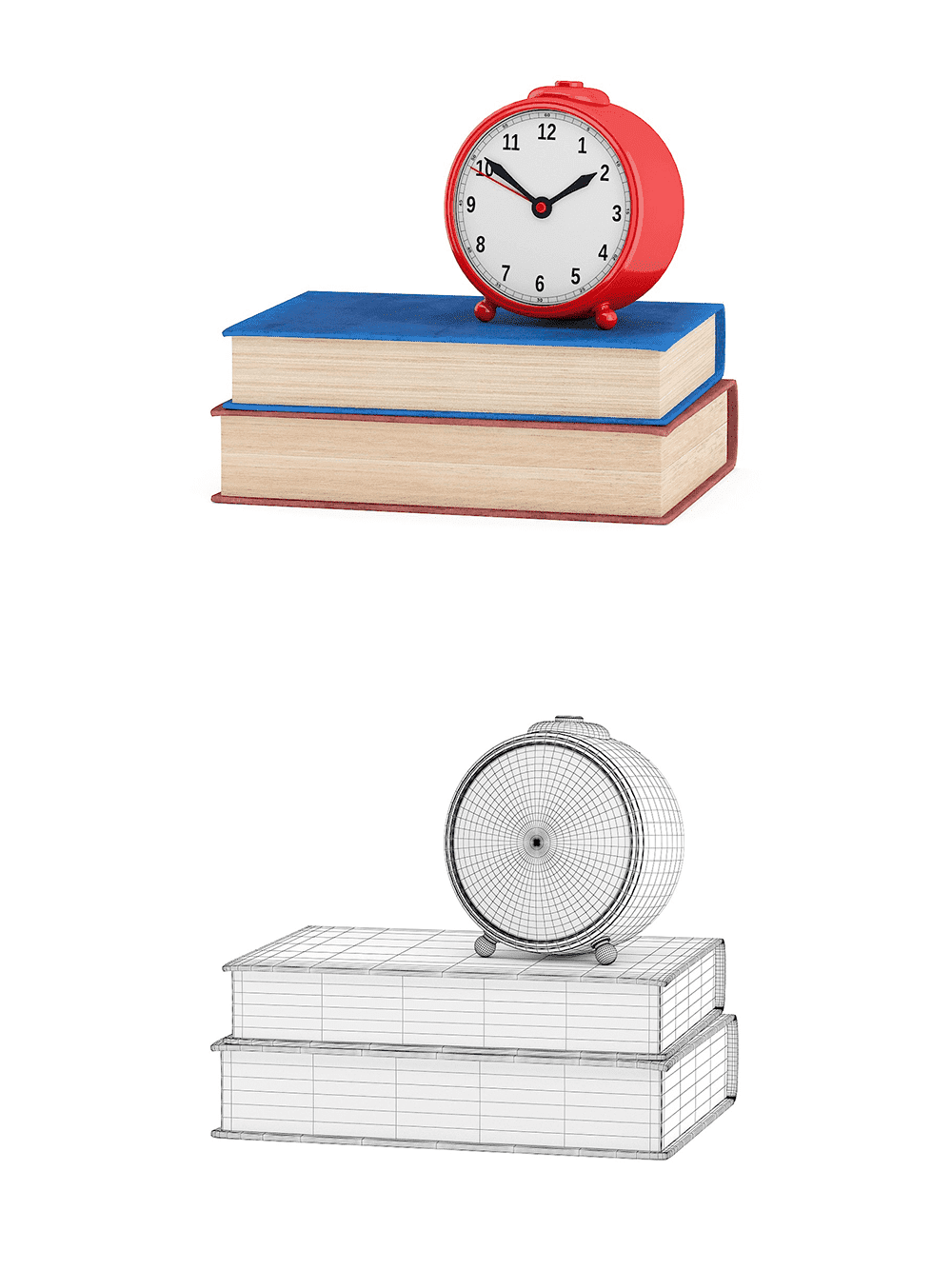 Clock and two books, picture for pinterest.