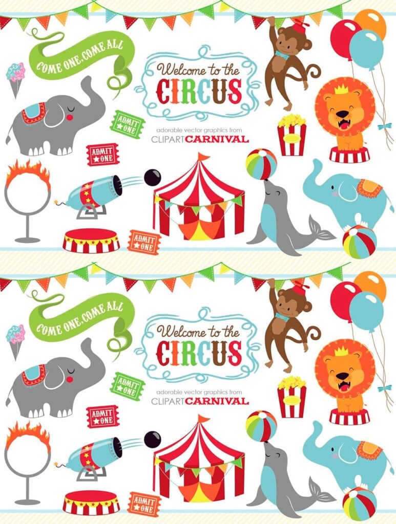 Cute Baby Circus Animals Clipart – MasterBundles