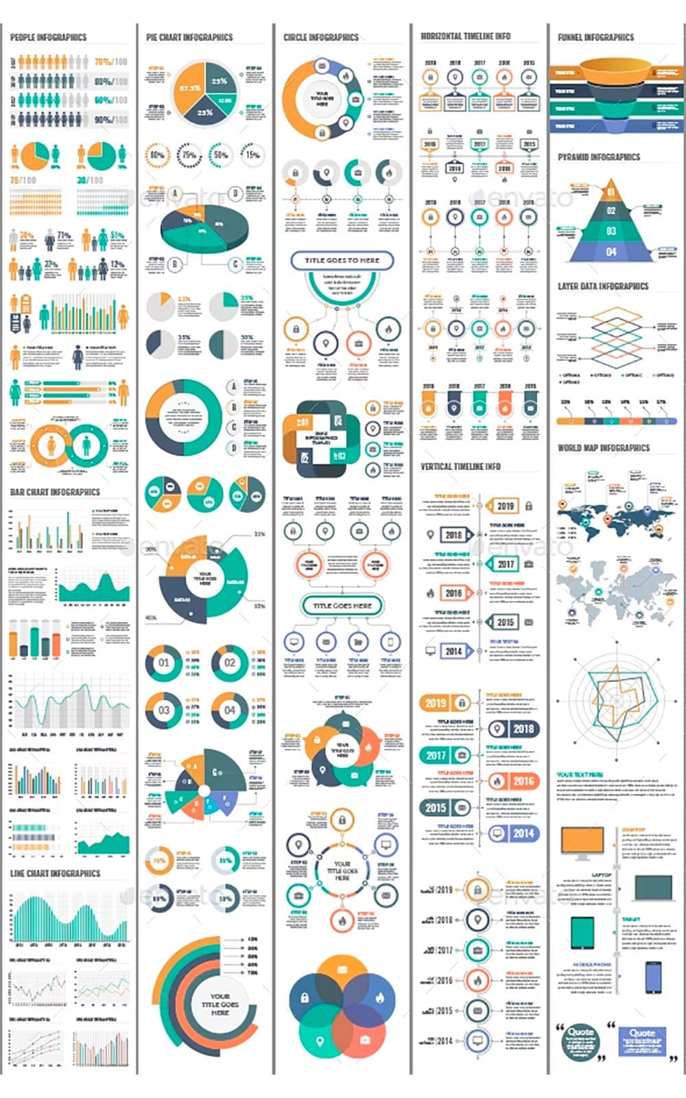 Data visualization elements, picture for pinterest.