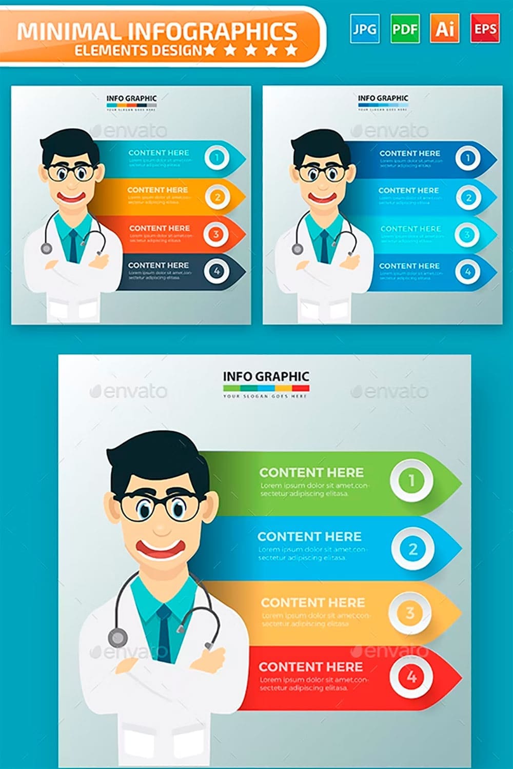 Doctor infographic design, picture for pinterest.