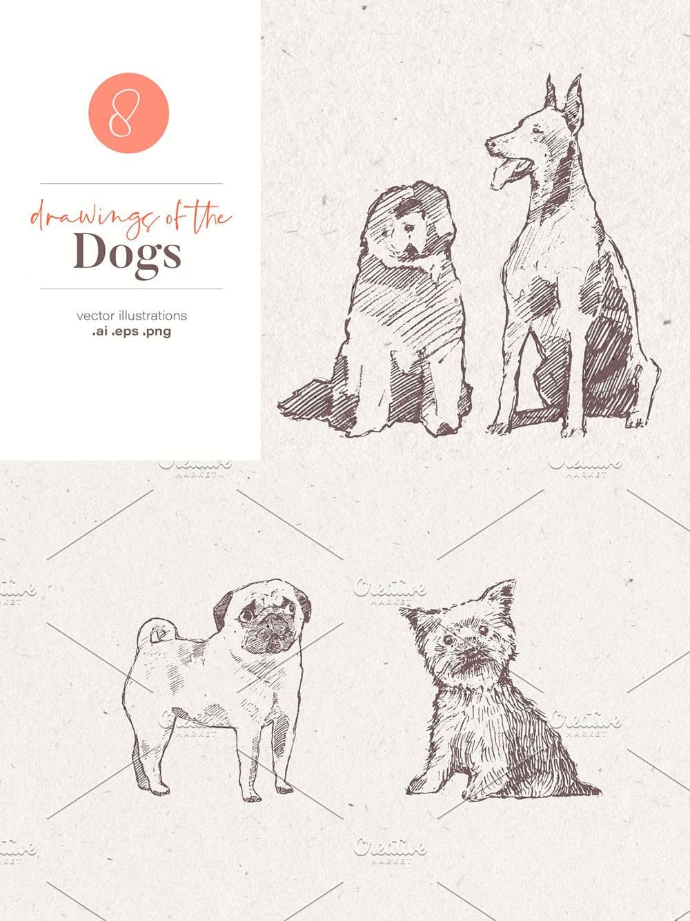 Drawings of the dogs, picture for pinterest.