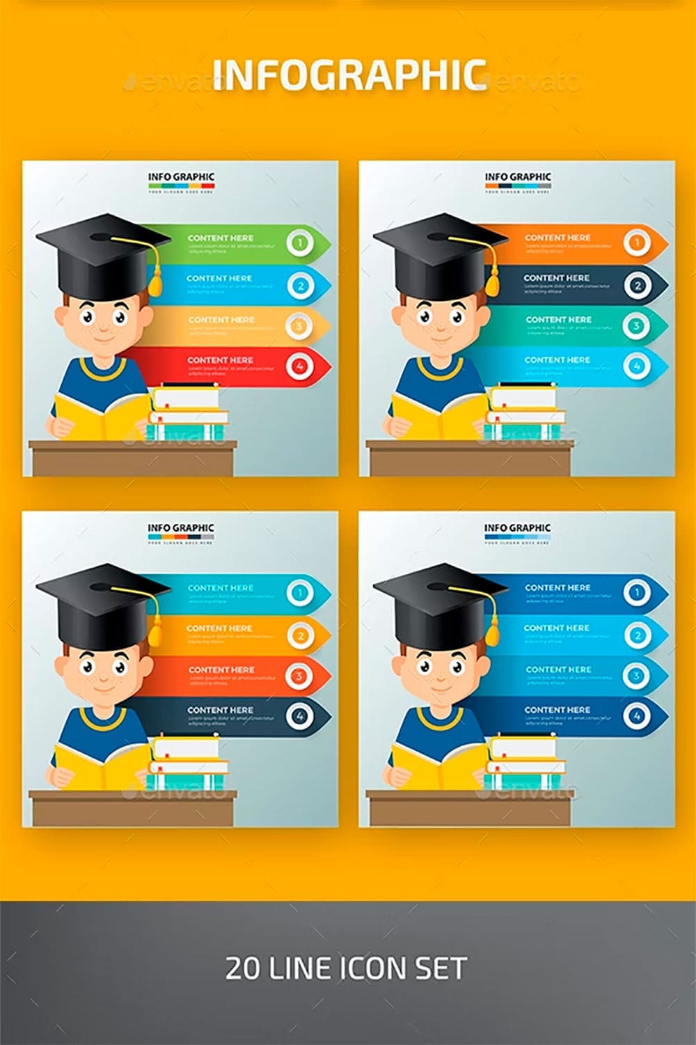 Education infographic design, picture for pinterest.