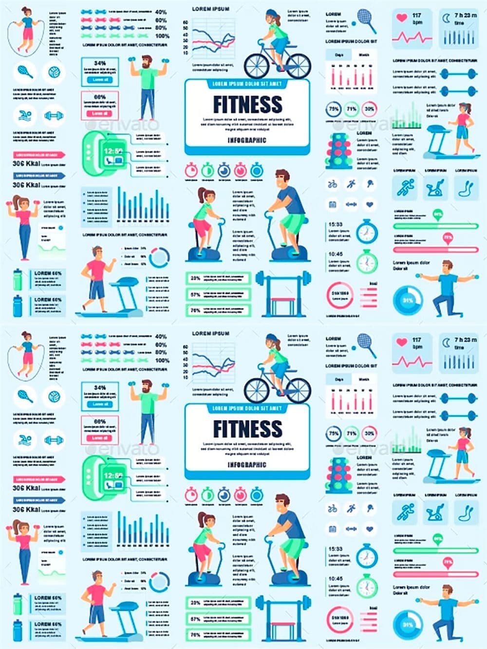 Fitness infographics, picture for pinterest.