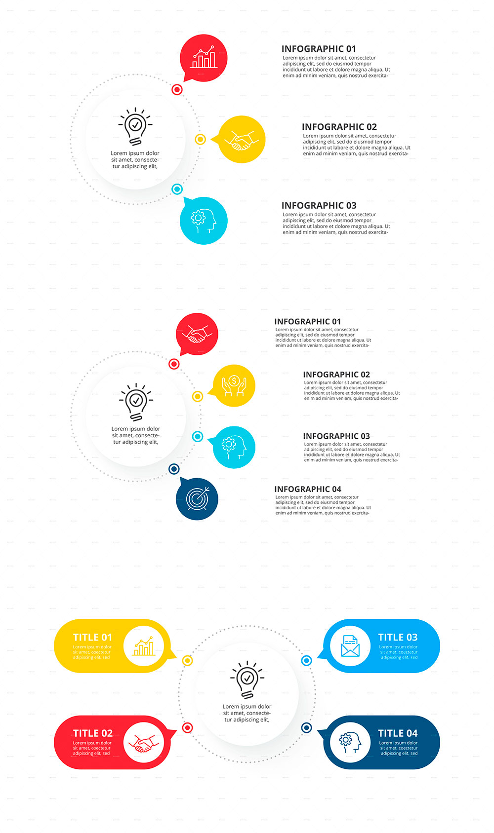 Flowchart infographics set 01, picture for pinterest.