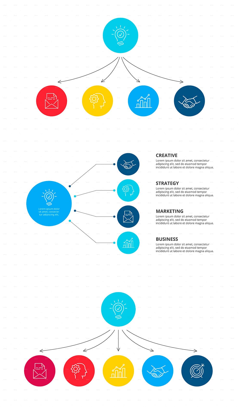 Flowchart infographics set 02, picture for pinterest.