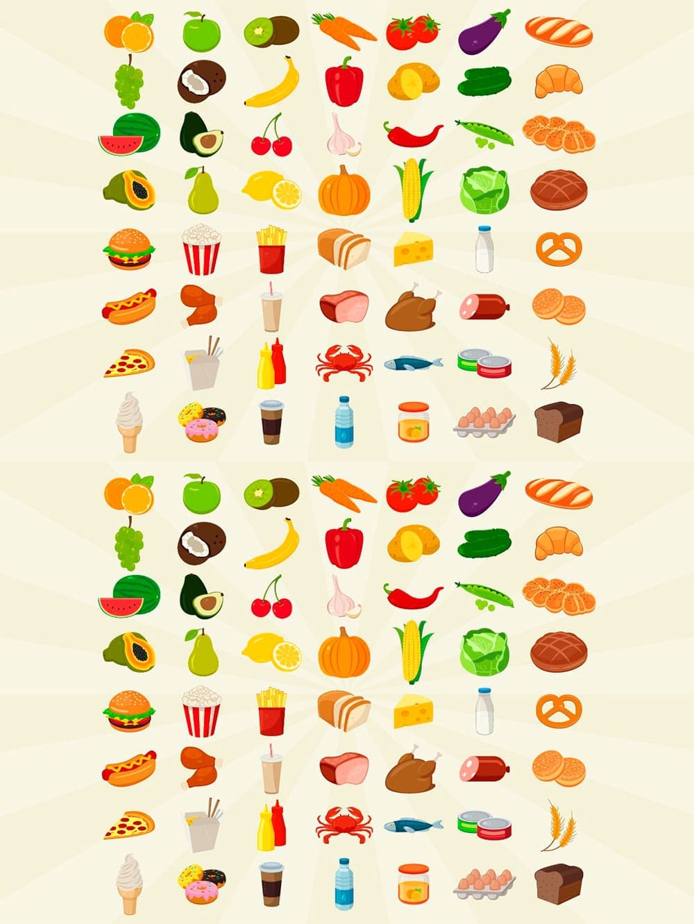 Food icons, picture for pinterest.