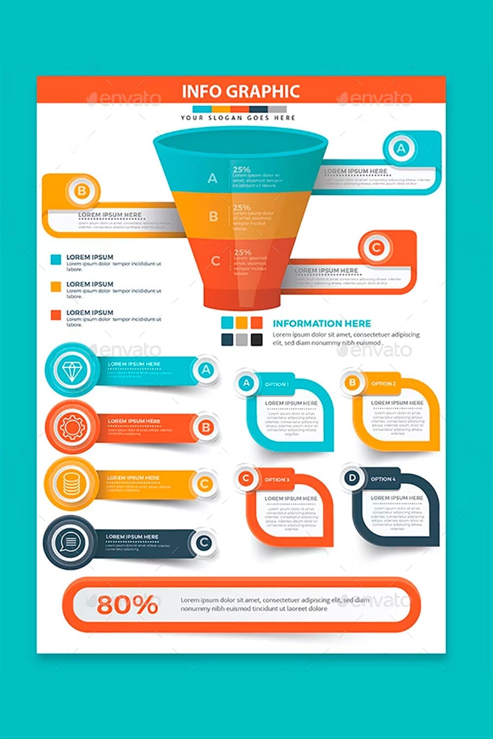 Funnel infographic design, picture for pinterest.