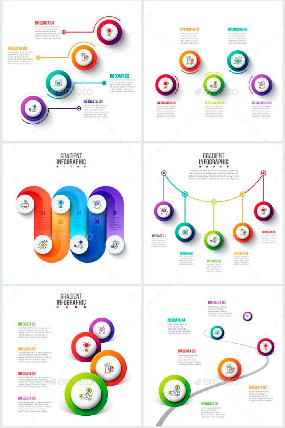 Gradient infographic pack 791, picture for pinterest.