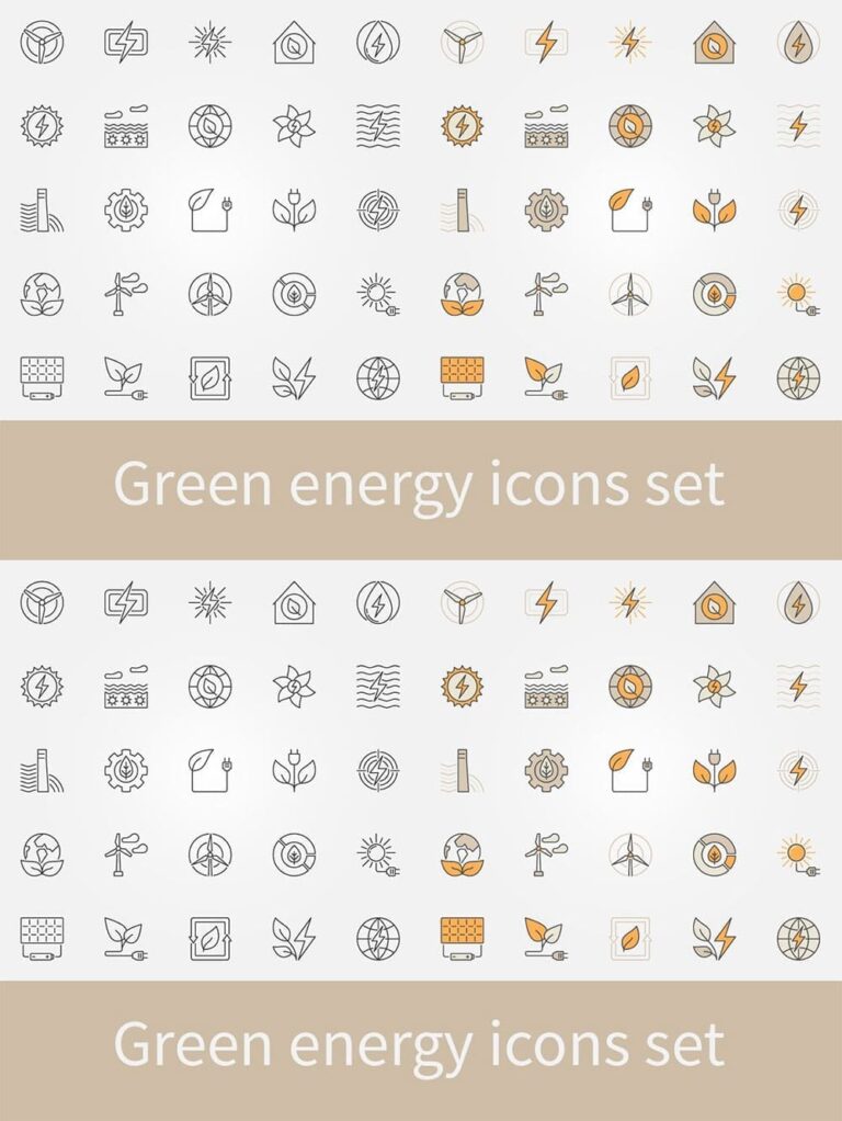 Green Energy Icons Set – MasterBundles