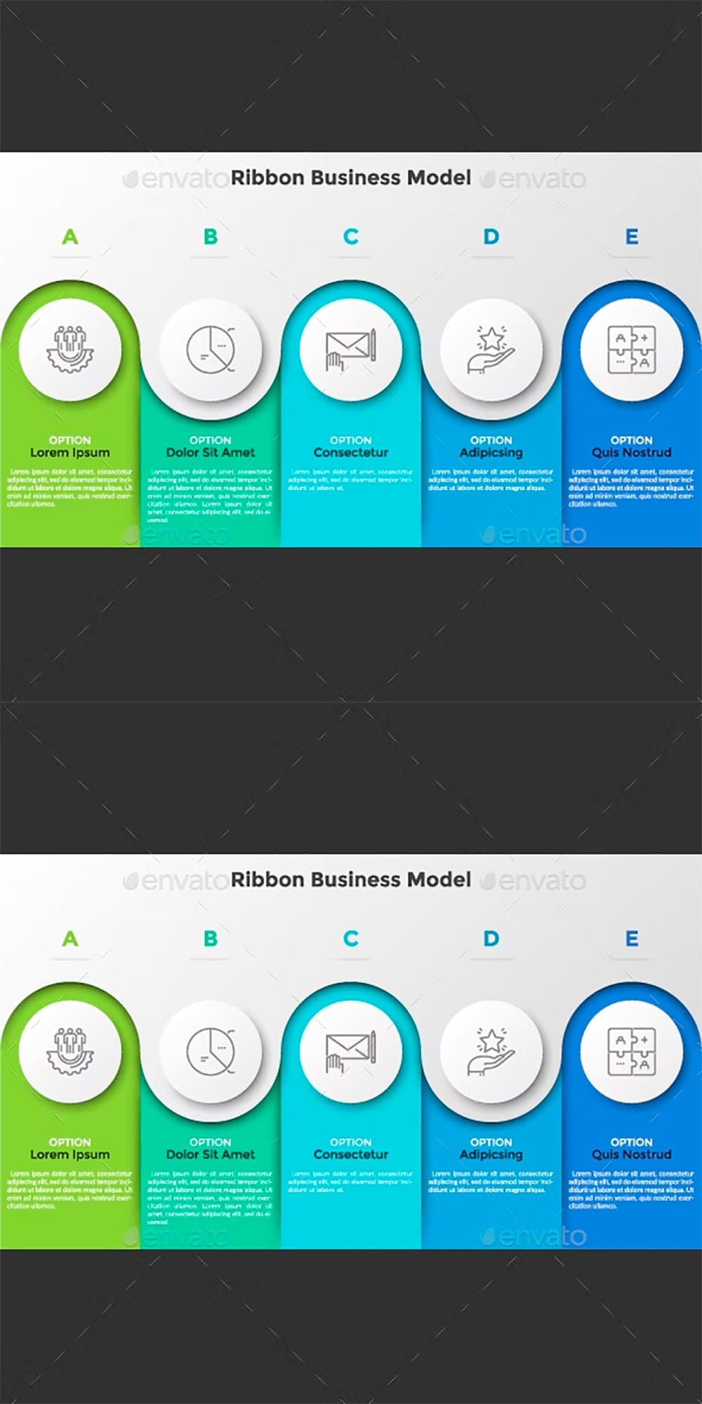 Horizontal ribbon infographic template, picture for pinterest.