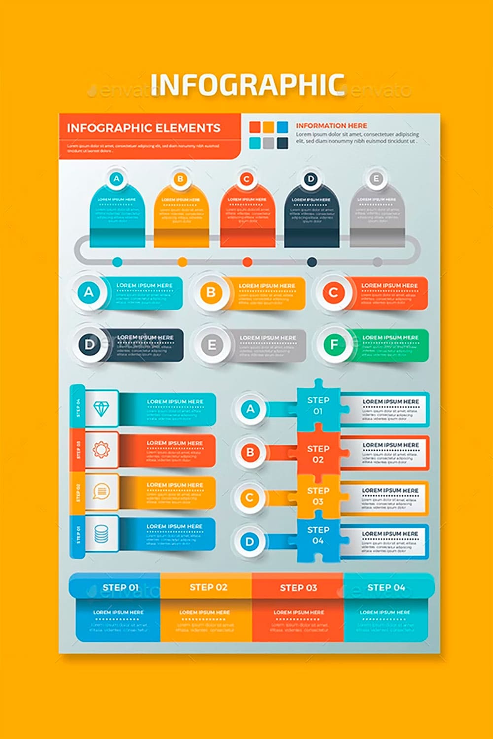 Infographic elements design, picture for pinterest.