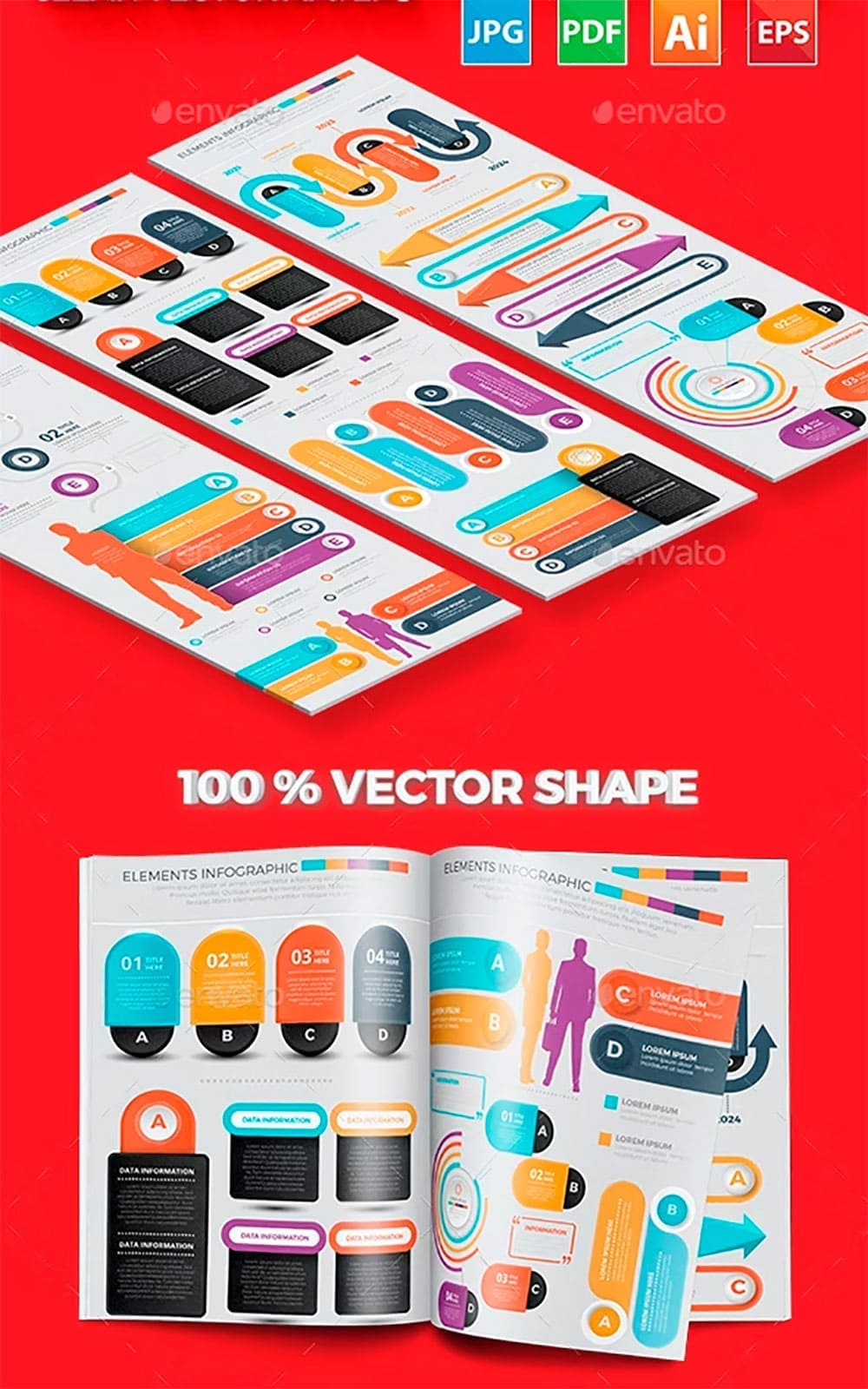 Infographic elements design, picture for pinterest.