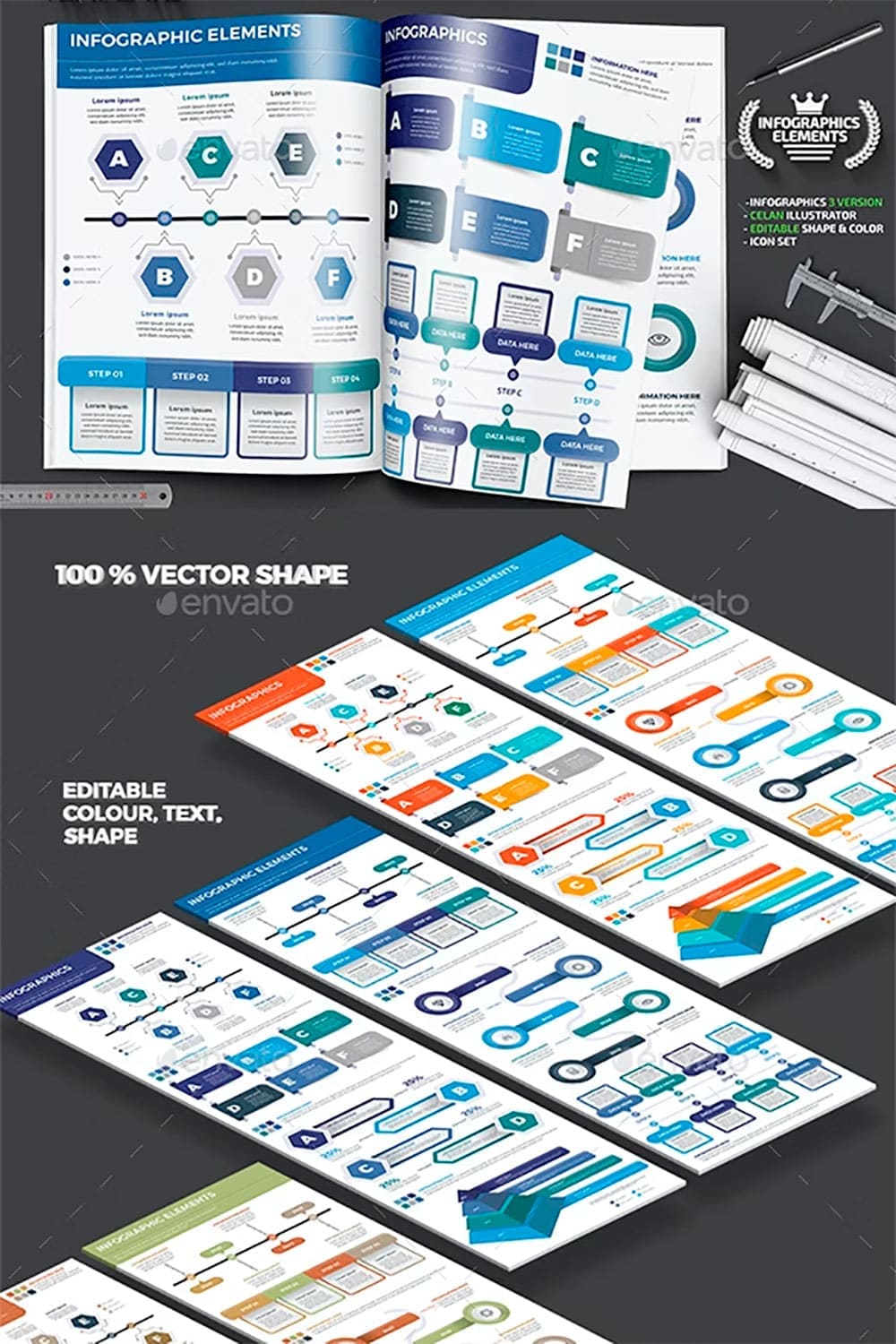 Infographic elements design, picture for pinterest.