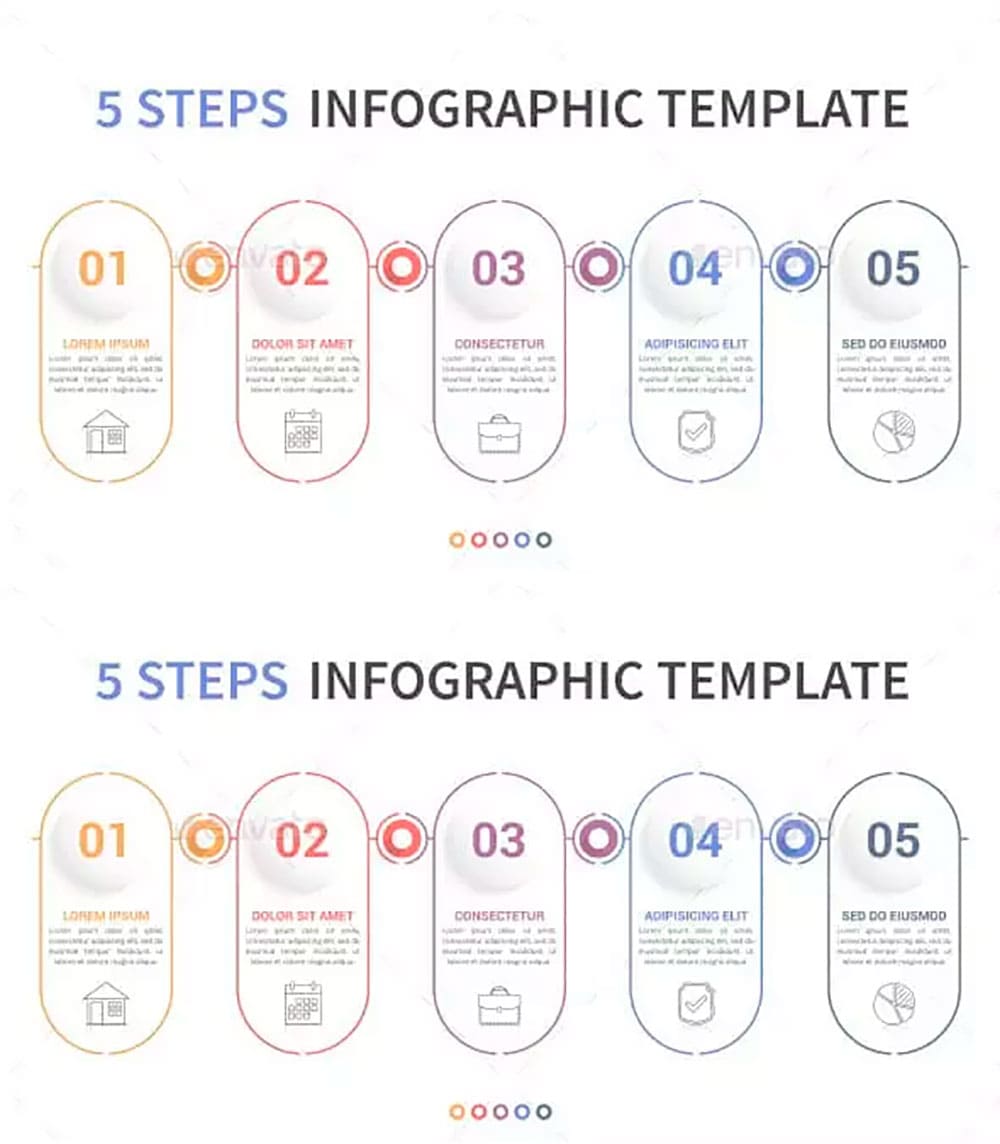 Infographic elements with numbers, picture for pinterest.