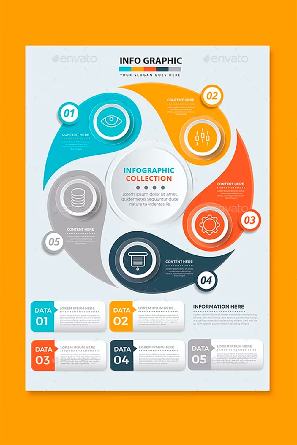 Circle Infographics design, picture for pinterest.