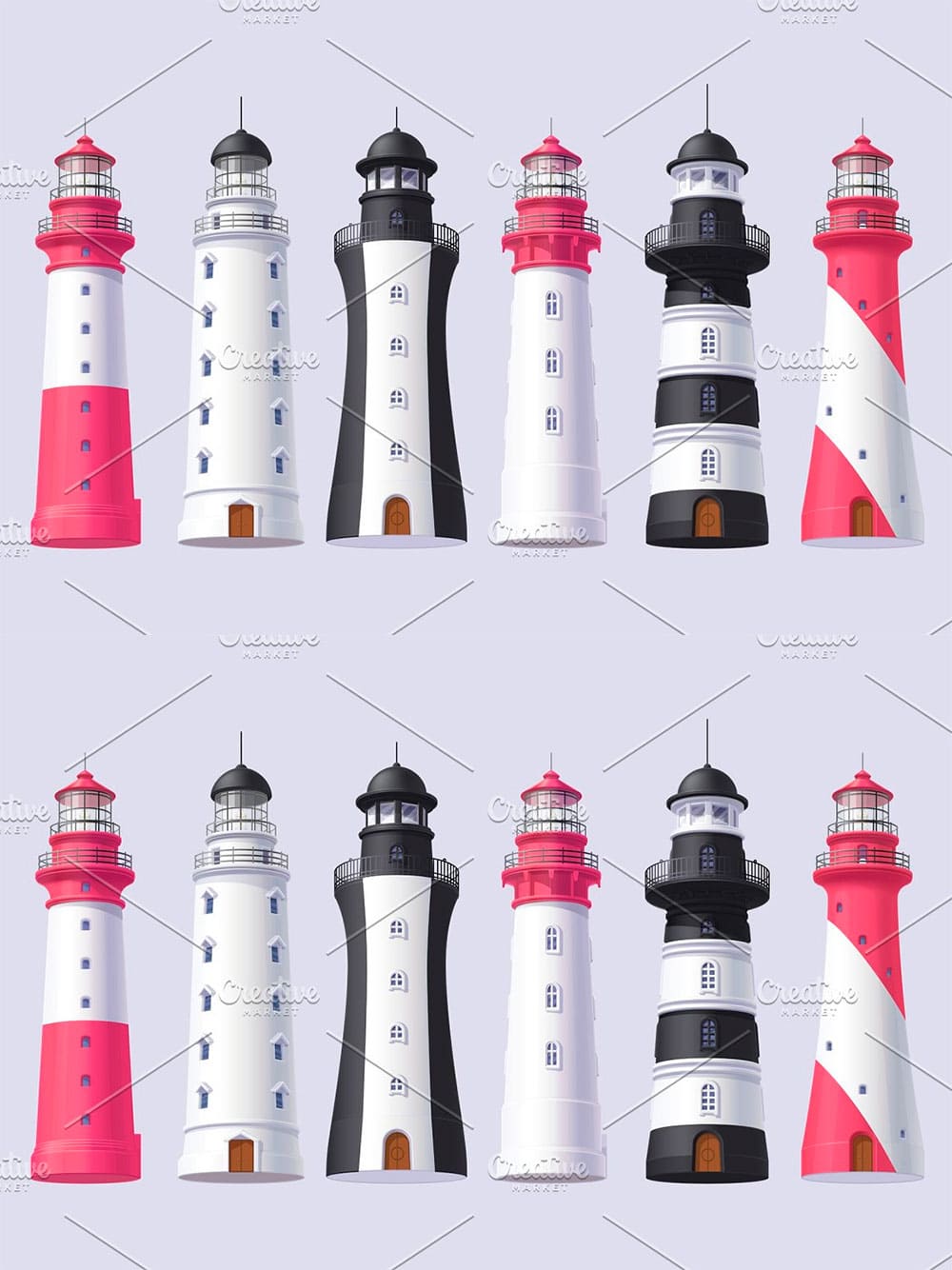 Lighthouse set, picture for pinterest.