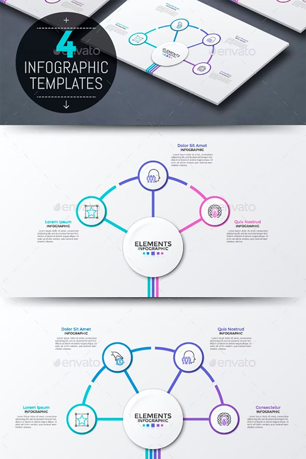 Modern infographic choice templates 4 items, picture for pinterest.