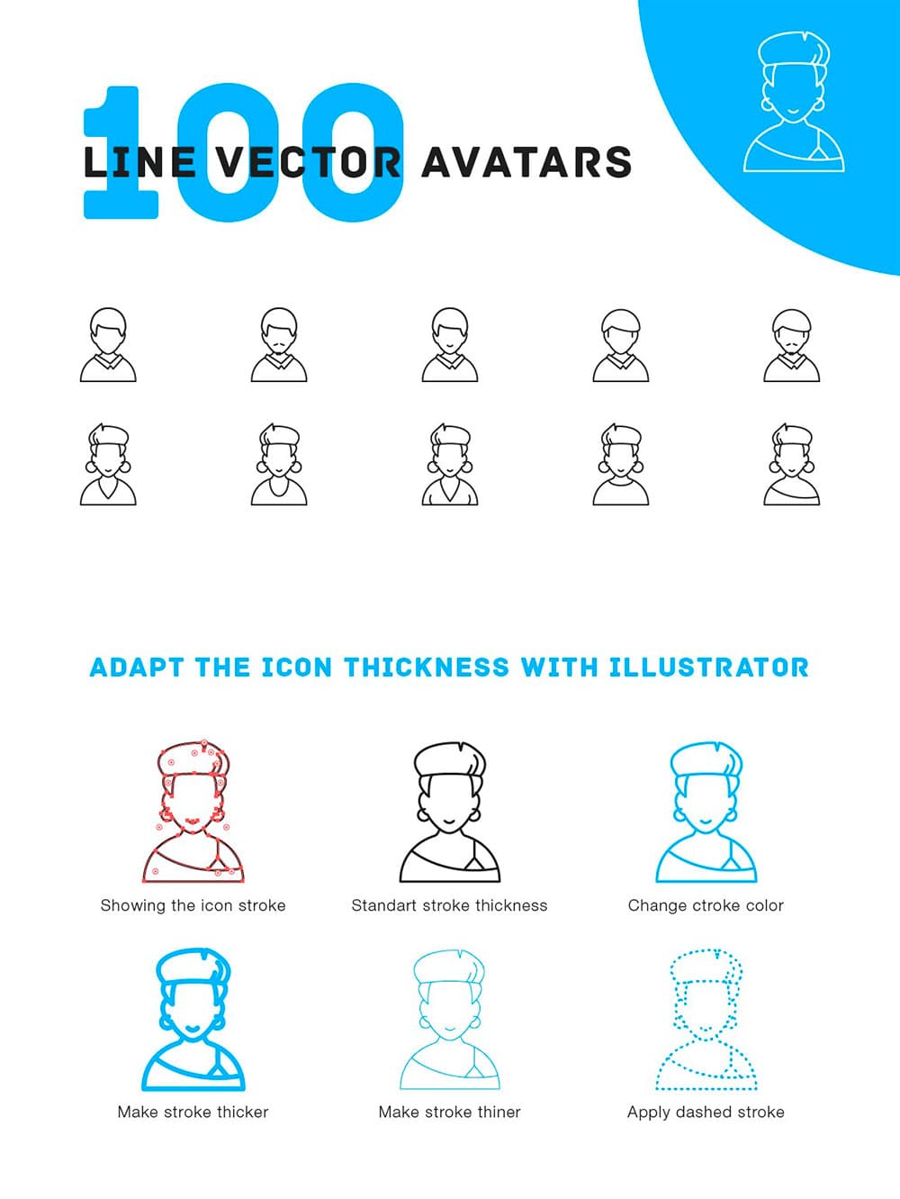 People vector avatars icons, picture for pinterest.