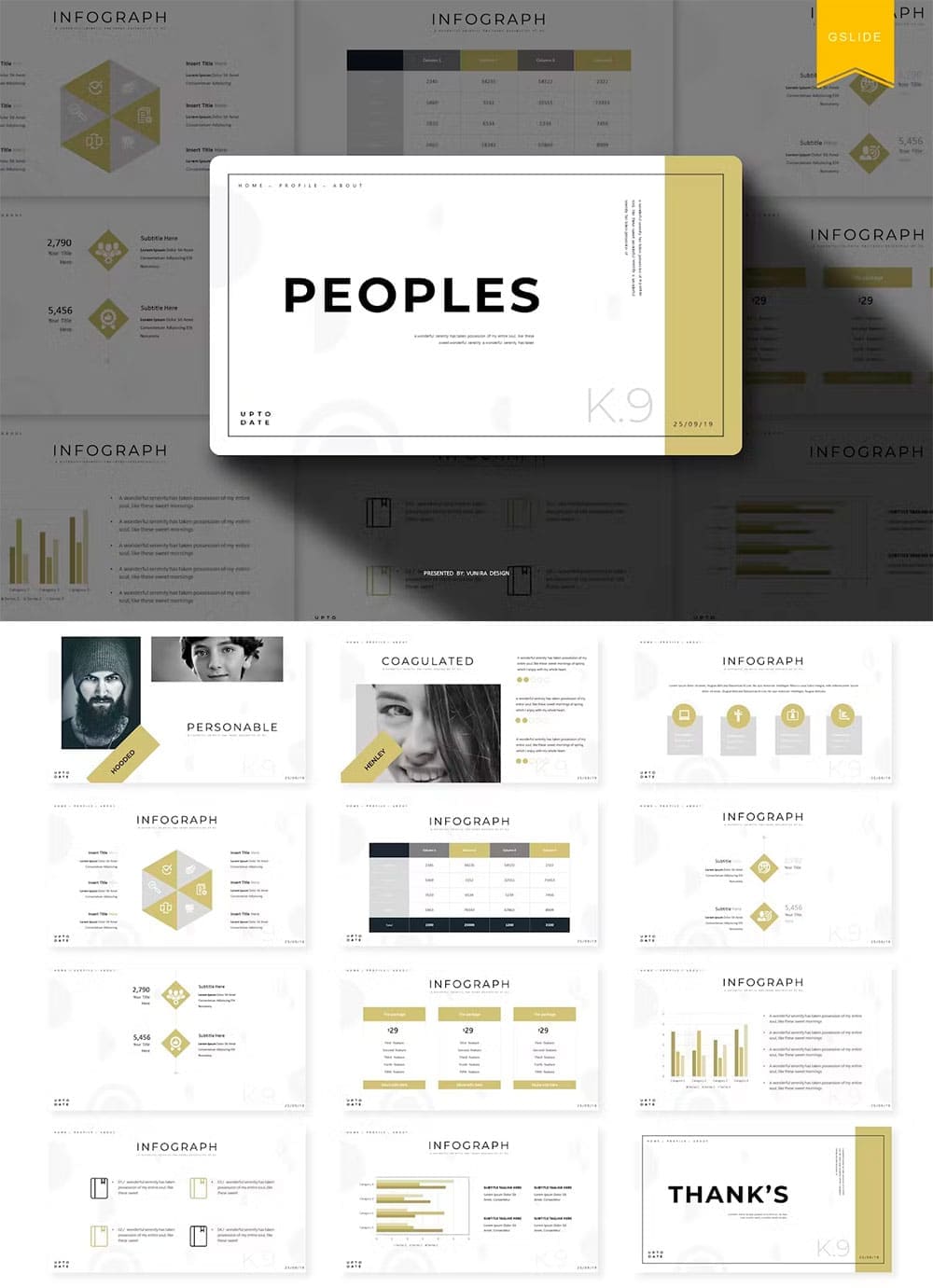 Peoples google slides template, picture for pinterest.