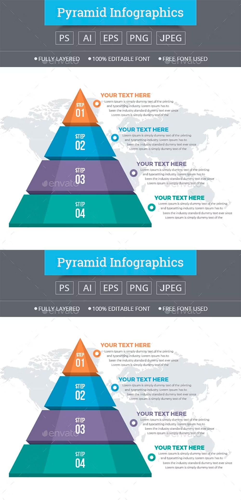 Pyramid infographics, picture for pinterest.