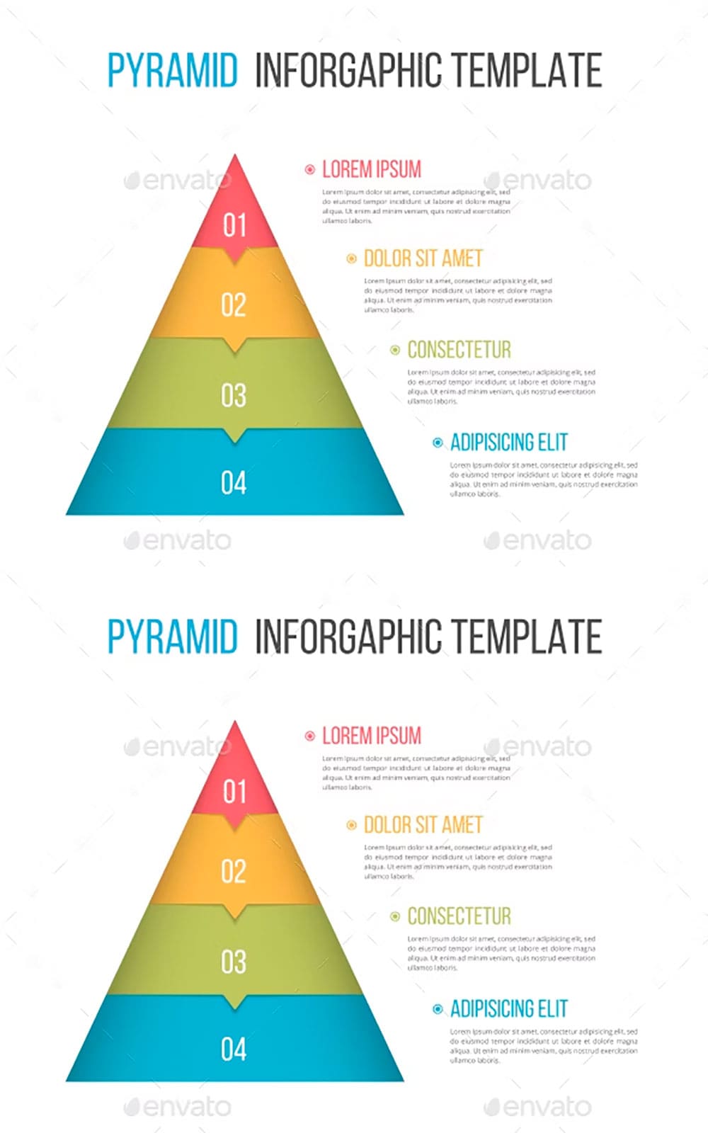 Pyramid with four elements, picture for pinterest.