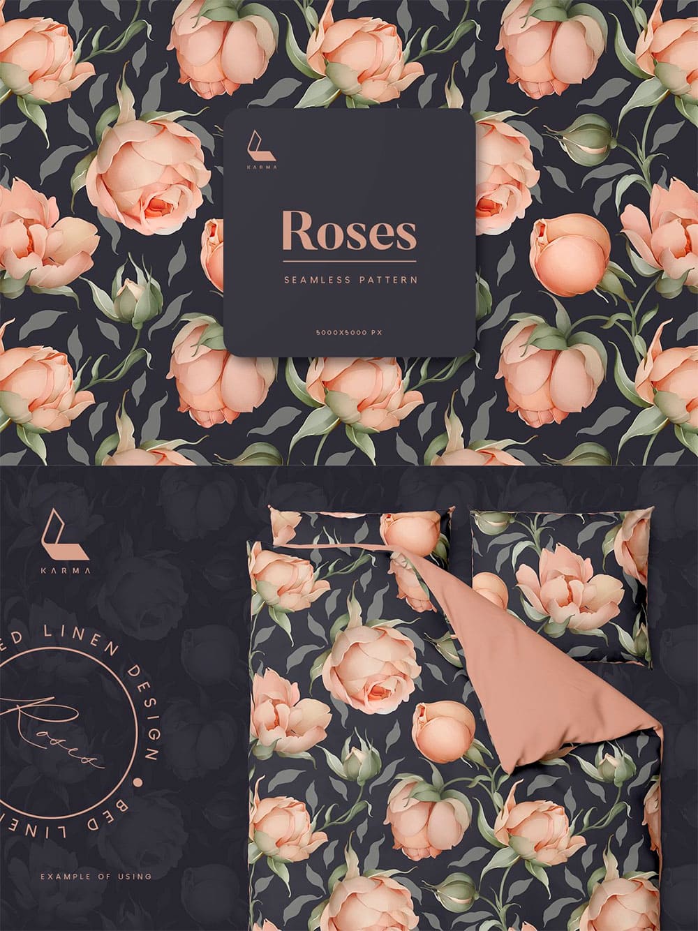 Roses seamless pattern, picture for pinterest.