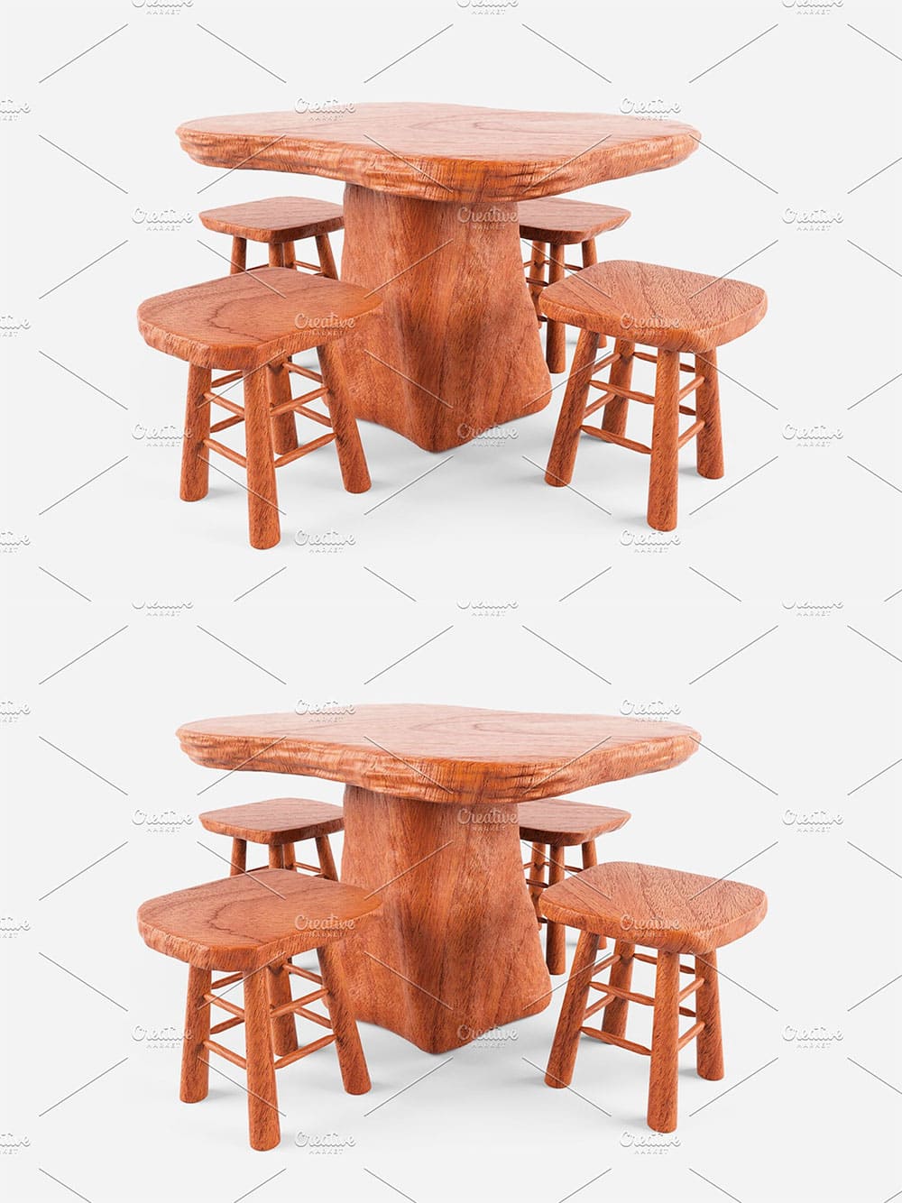 Rustic wood table and chairs, picture for pinterest.