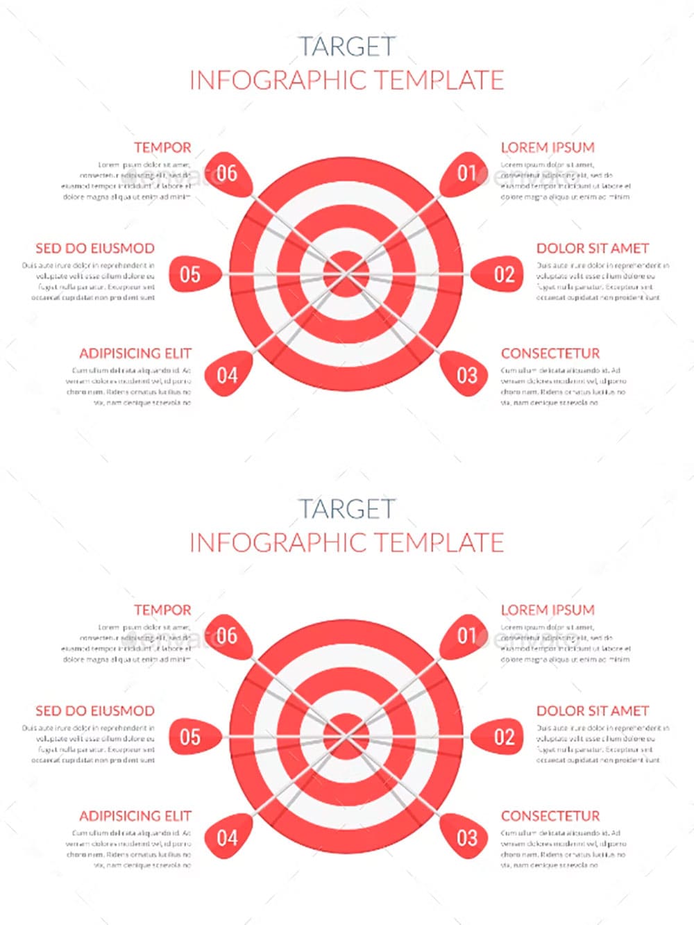 Target infographic template, picture for pinterest.