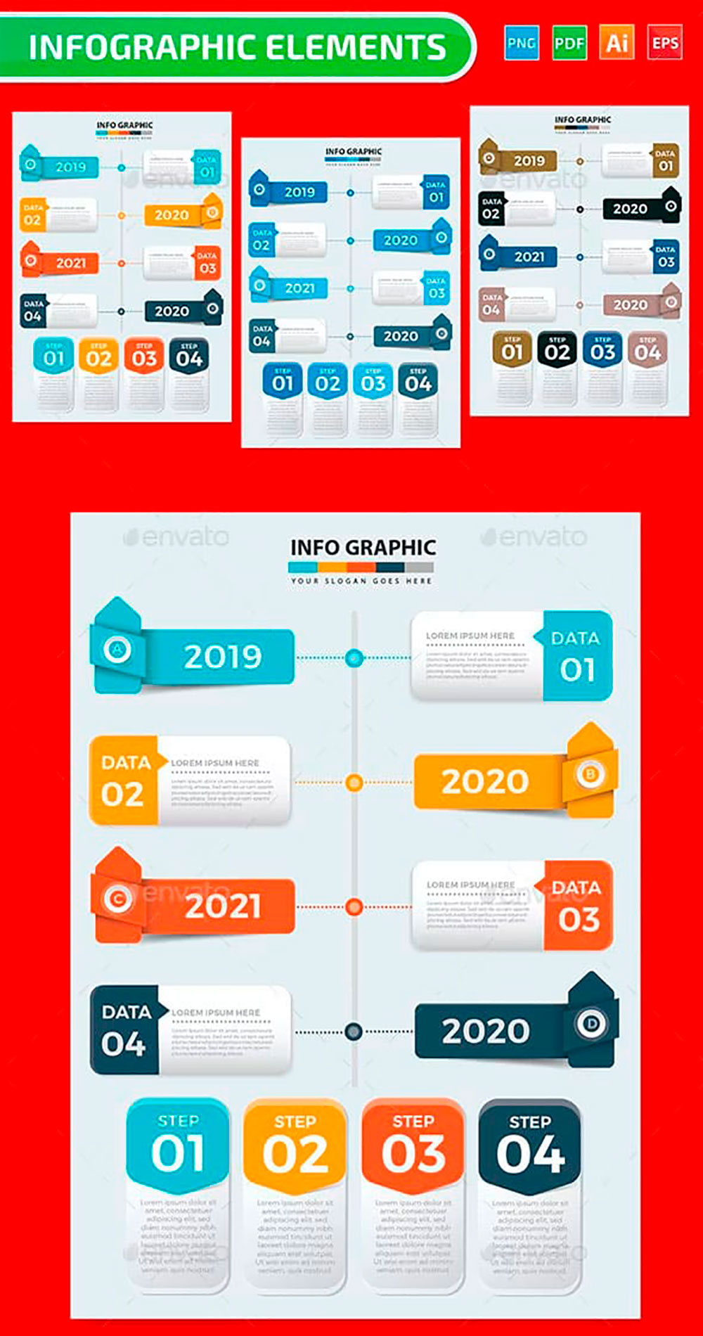 Timeline infographics design, picture for pinterest.